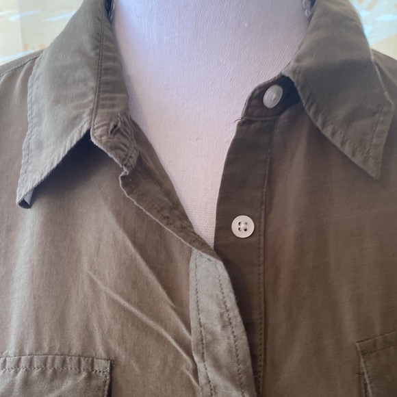 RALPH LAUREN LONG SLEEVE BUTTON UP TIE WAIST SZ L SILK SHIRT - Picture 2 of 4